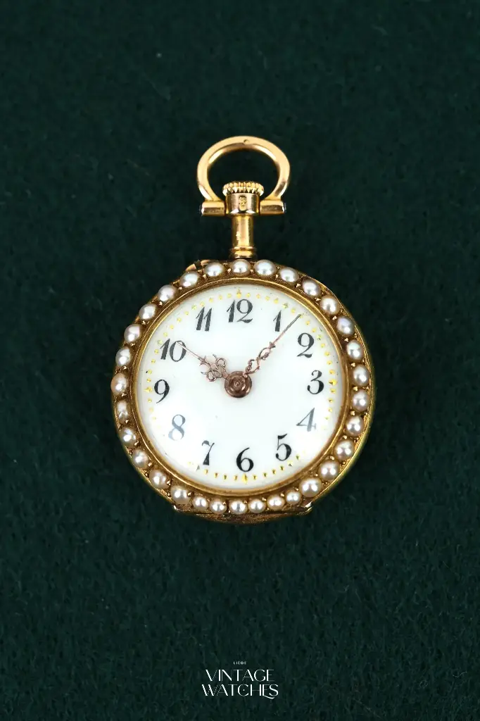 Gousset Dame 18ct Perles + Diamant 