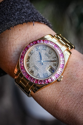 [1761] Rolex Pearlmaster Diamonds + Rose Sapphires 81348SARO