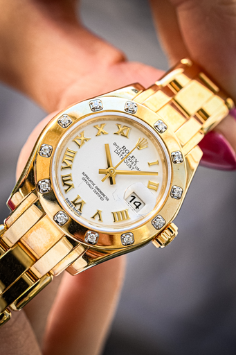 [1852] Rolex Pearlmaster Lady Datejust 18k 80318