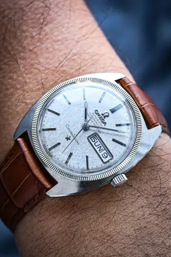 [2145] Omega Constellation 168029 Linen Dial 