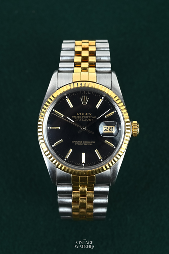 [2231] Rolex Datejust 16013 Two-Tone Black Dial